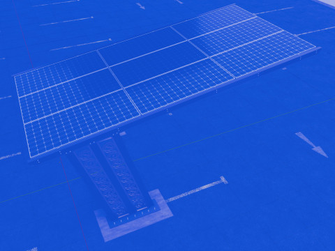 TRIPLE L TYPE MODERN SOLAR CARPORT TYPE-13 3D 모델
