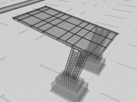TRIPLE L TYPE MODERN SOLAR CARPORT TYPE-13 3D 모델