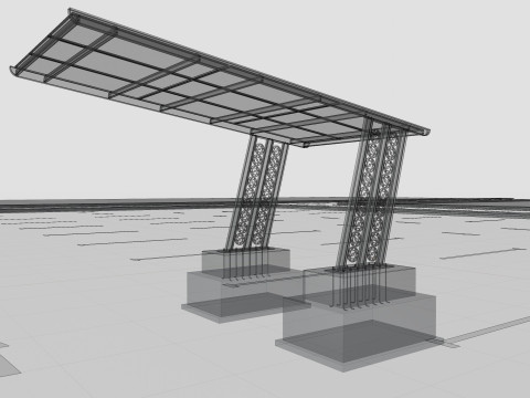 TRIPLE L TYPE MODERN SOLAR CARPORT TYPE-13 3D 모델