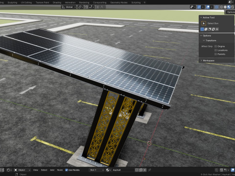 TRIPLE L TYPE MODERN SOLAR CARPORT TYPE-13 3D 모델