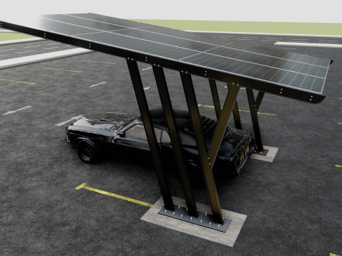 TRIPLE L TYPE MODERN SOLAR CARPORT TYPE-14 3Dモデル