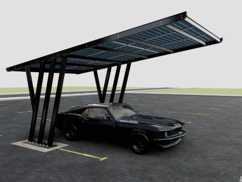 TRIPLE L TYPE MODERN SOLAR CARPORT TYPE-14 3D Model