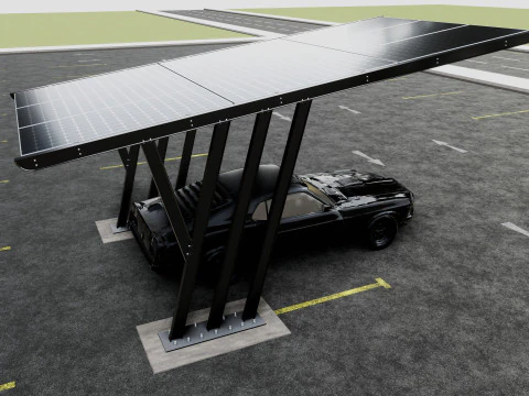 TRIPLE L TYPE MODERN SOLAR CARPORT TYPE-14 3D Model