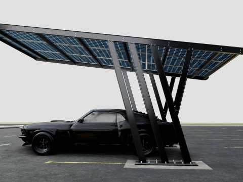 TRIPLE L TYPE MODERN SOLAR CARPORT TYPE-14 Model 3D