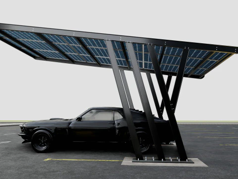 TRIPLE L TYPE MODERN SOLAR CARPORT TYPE-14 3D Model