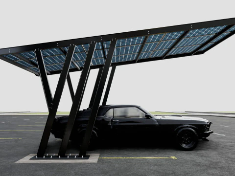 TRIPLE L TYPE MODERN SOLAR CARPORT TYPE-14 3D Model