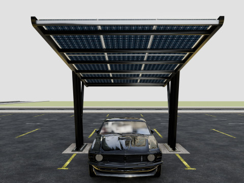 TRIPLE L TYPE MODERN SOLAR CARPORT TYPE-14 Model 3D