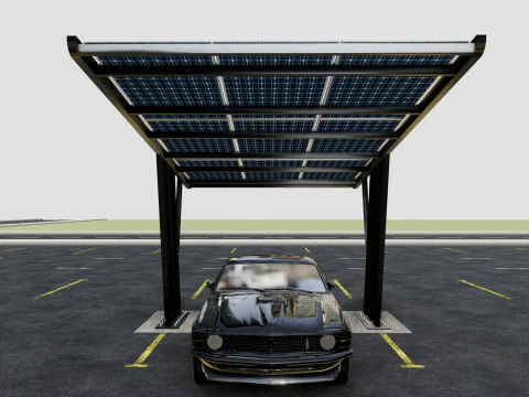TRIPLE L TYPE MODERN SOLAR CARPORT TYPE-14 3D Model