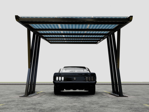 TRIPLE L TYPE MODERN SOLAR CARPORT TYPE-14 Model 3D