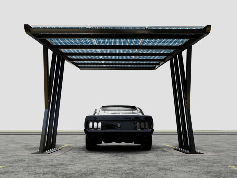 TRIPLE L TYPE MODERN SOLAR CARPORT TYPE-14 3D Model