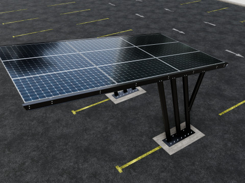 TRIPLE L TYPE MODERN SOLAR CARPORT TYPE-14 Model 3D