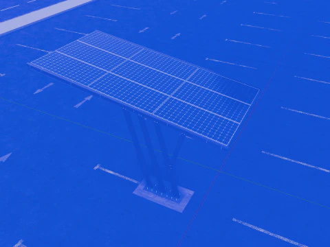 TRIPLE L TYPE MODERN SOLAR CARPORT TYPE-14 3D Model