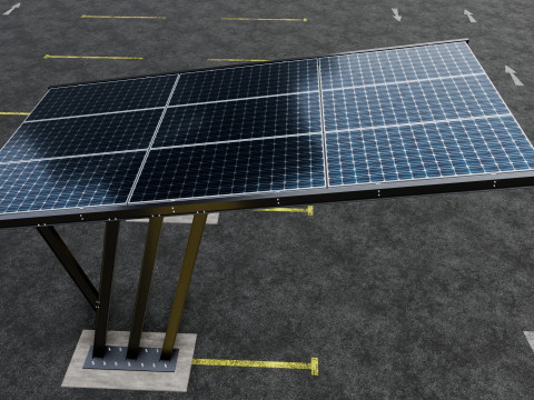 TRIPLE L TYPE MODERN SOLAR CARPORT TYPE-14 Model 3D
