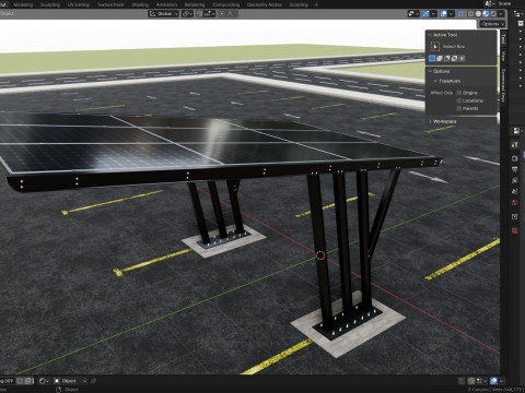 TRIPLE L TYPE MODERN SOLAR CARPORT TYPE-14 Model 3D
