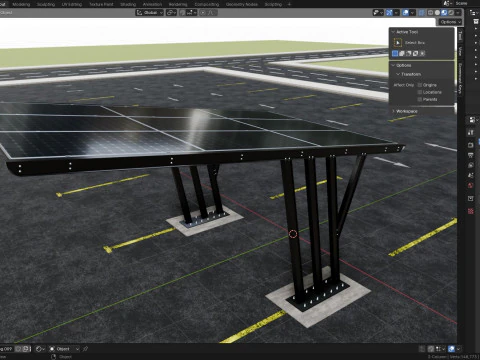 TRIPLE L TYPE MODERN SOLAR CARPORT TYPE-14 3D Model