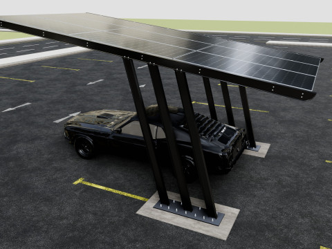 TRIPLE L TYPE MODERN SOLAR CARPORT TYPE-15 3Dモデル