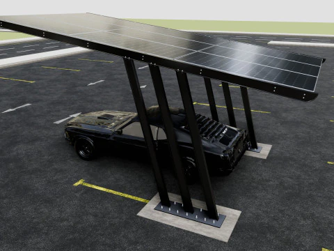 ПОТРІЙНИЙ СУЧАСНИЙ СОНЯЧНИЙ НАВІСОК ТИПУ L ТИПУ-15 3D Модель