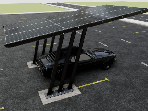 TRIPLE L TYPE MODERN SOLAR CARPORT TYPE-15 3D 모델