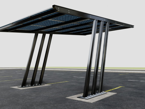 TRIPLE L TYPE MODERN SOLAR CARPORT TYPE-15 3D 모델