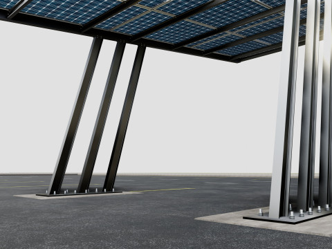 TRIPLE L TYPE MODERN SOLAR CARPORT TYPE-15 3D 모델