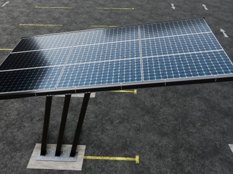 TRIPLE L TYPE MODERN SOLAR CARPORT TYPE-15 3D 모델