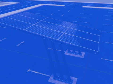 TRIPLE L TYPE MODERN SOLAR CARPORT TYPE-15 3D 모델