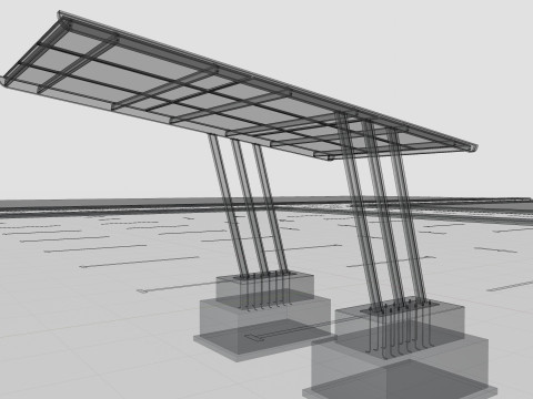 TRIPLE L TYPE MODERN SOLAR CARPORT TYPE-15 3D 모델