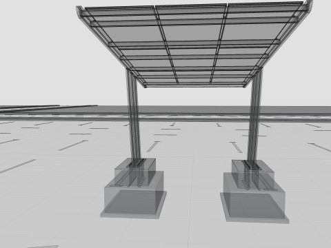 TRIPLE L TYPE MODERN SOLAR CARPORT TYPE-15 3D 모델