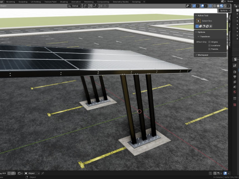 TRIPLE L TYPE MODERN SOLAR CARPORT TYPE-15 3D 모델