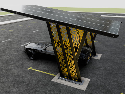 TRIPLE L TYPE MODERN SOLAR CARPORT TYPE-16 3D 模型