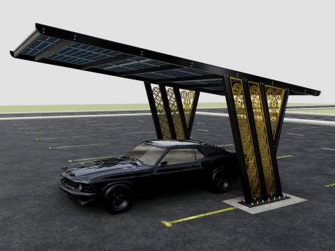 TRIPLE L TYPE MODERN SOLAR CARPORT TYPE-16 3D-Modell