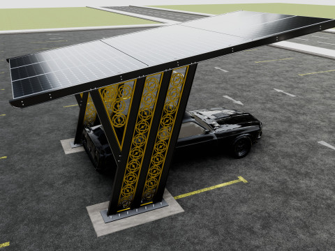TRIPLE L TYPE MODERN SOLAR CARPORT TYPE-16 3D-Modell