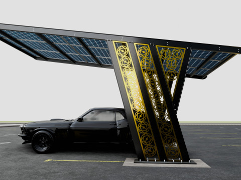 TRIPLE L TYPE MODERN SOLAR CARPORT TYPE-16 3D-Modell