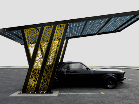 TRIPLE L TYPE MODERN SOLAR CARPORT TYPE-16 3D-Modell