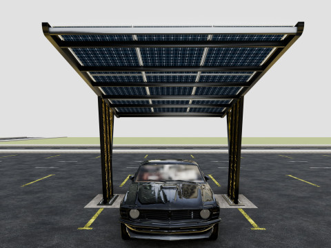 TRIPLE L TYPE MODERN SOLAR CARPORT TYPE-16 3D-Modell