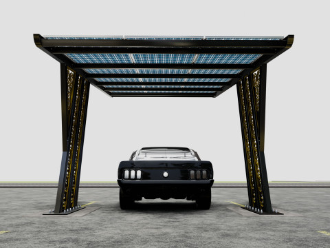 TRIPLE L TYPE MODERN SOLAR CARPORT TYPE-16 3D-Modell