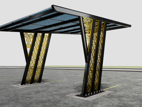 TRIPLE L TYPE MODERN SOLAR CARPORT TYPE-16 3D-Modell