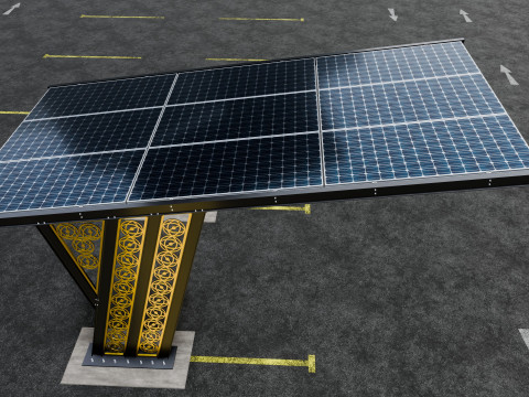 TRIPLE L TYPE MODERN SOLAR CARPORT TYPE-16 3D-Modell