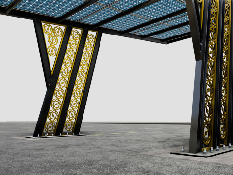 TRIPLE L TYPE MODERN SOLAR CARPORT TYPE-16 3D-Modell