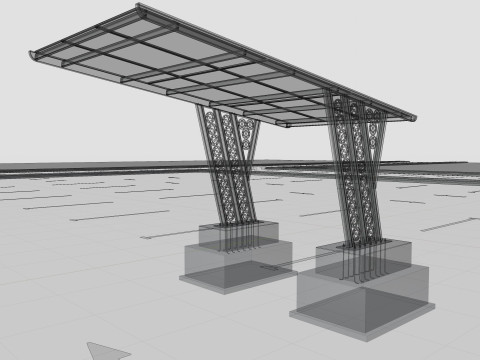 TRIPLE L TYPE MODERN SOLAR CARPORT TYPE-16 3D-Modell