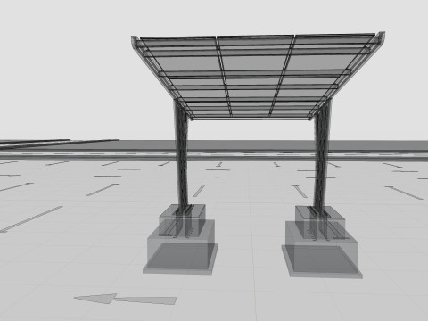 TRIPLE L TYPE MODERN SOLAR CARPORT TYPE-16 3D-Modell