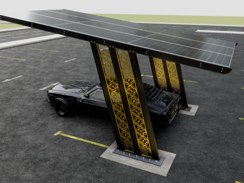 TRIPLE L TYPE MODERN SOLAR CARPORT TYPE-17 Modello 3D