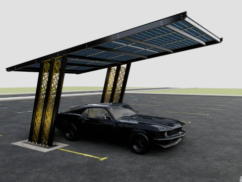 CARPORT SURYA MODERN TIPE L TIPE-17 Model 3D