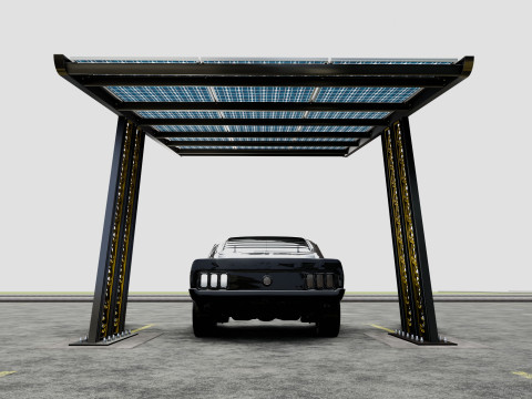 TRIPLE L TYPE MODERN SOLAR CARPORT TYPE-17 3D मॉडल