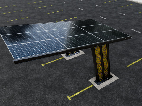 TRIPLE L TYPE MODERN SOLAR CARPORT TYPE-17 3D मॉडल