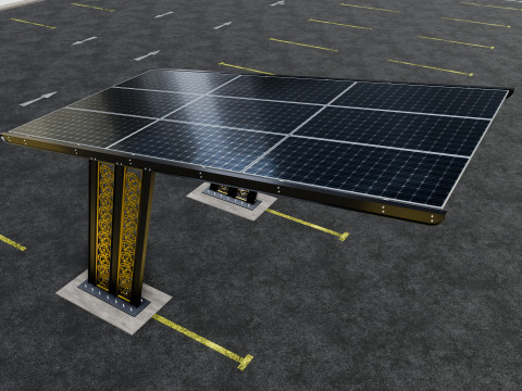 TRIPLE L TYPE MODERN SOLAR CARPORT TYPE-17 3D मॉडल