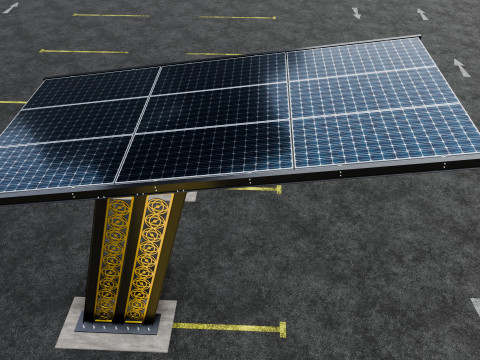 TRIPLE L TYPE MODERN SOLAR CARPORT TYPE-17 3D मॉडल