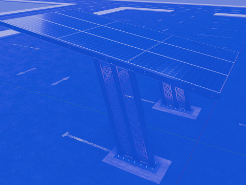 TRIPLE L TYPE MODERN SOLAR CARPORT TYPE-17 3D मॉडल