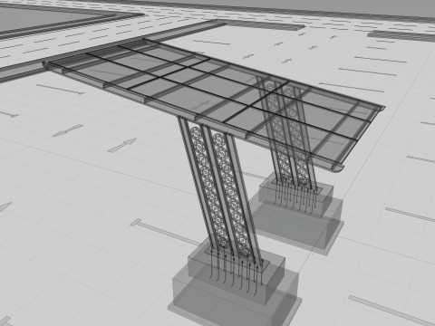 TRIPLE L TYPE MODERN SOLAR CARPORT TYPE-17 3D मॉडल