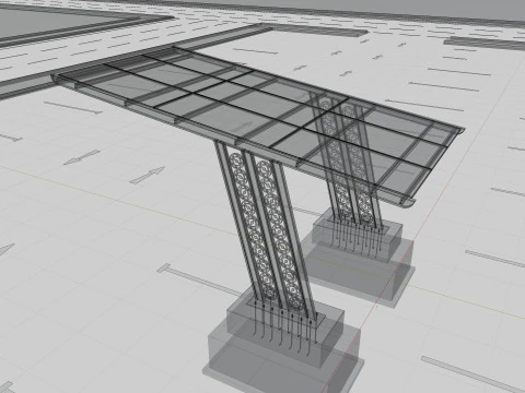 CARPORT SURYA MODERN TIPE L TIPE-17 Model 3D